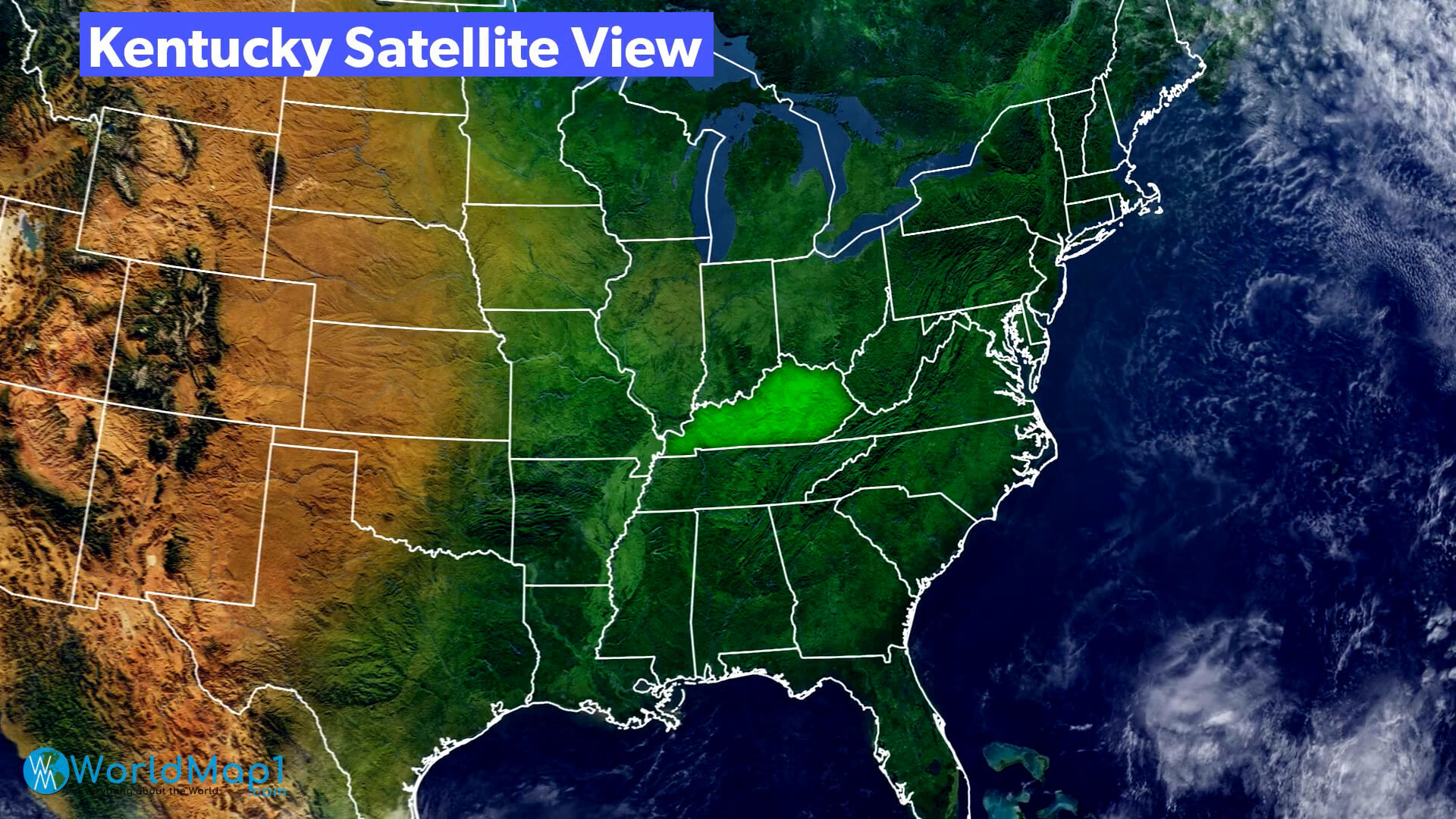 Kentucky Satellite View Map